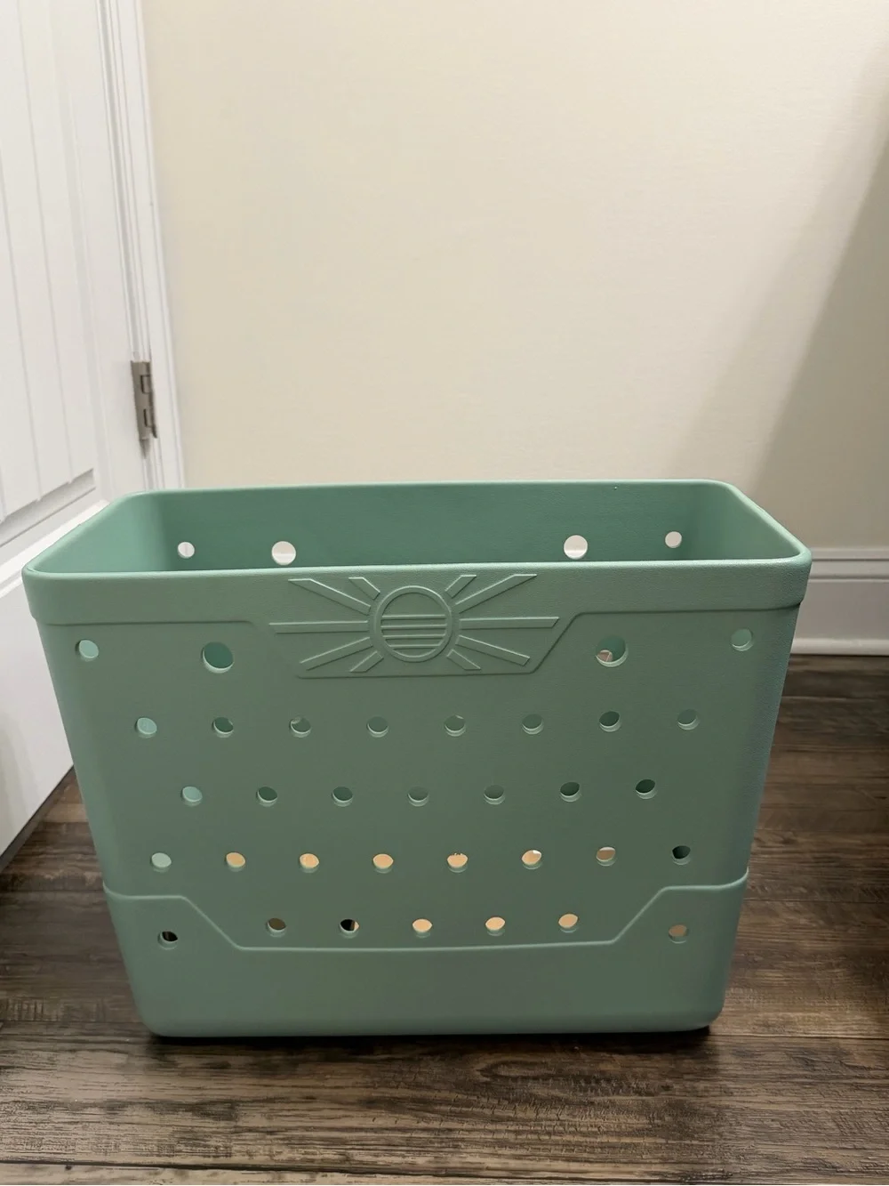 Mint Green Plastic Storage Bin - Home Accents